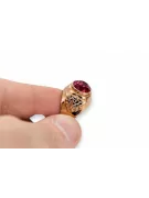 Originální Vintage 14k z růžového zlata Rubin Prsten Vintage styl vrc078r